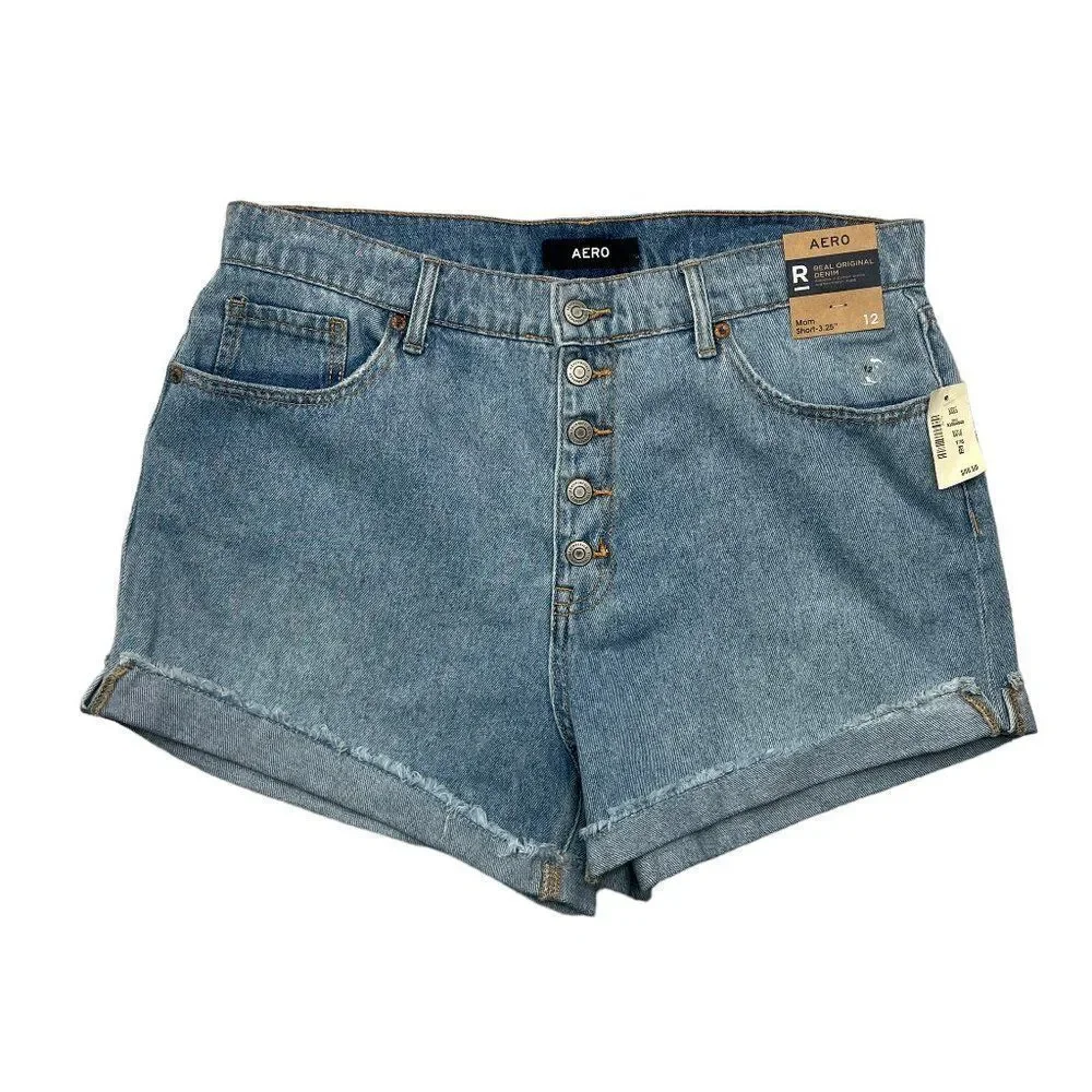 AERO Jean Shorts Women's Size 12 Blue 3.25